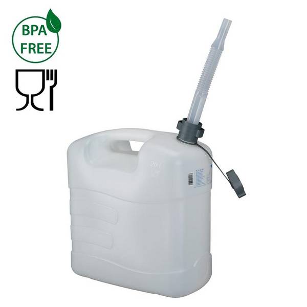 Wasserkanister, 20 Liter, mit flexiblem Auslauf, Pack = 3 Stück