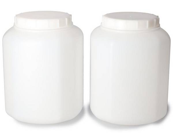 Weithalsbehälter aus HDPE, natur-transparent, 5 Liter, 2 Stück