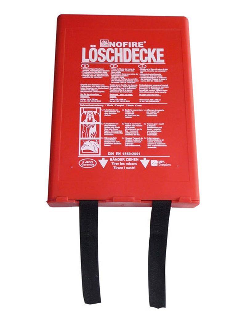 Löschdecke NoFire, 1200 x 1800 mm, aus massivem Glasfasergewebe, in Kunststoff-Wandbox-0