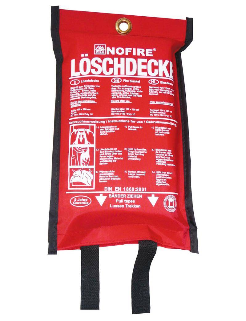 Löschdecke NoFire, 1200 x 1800 mm, aus massivem Glasfasergewebe, im Polybag-0