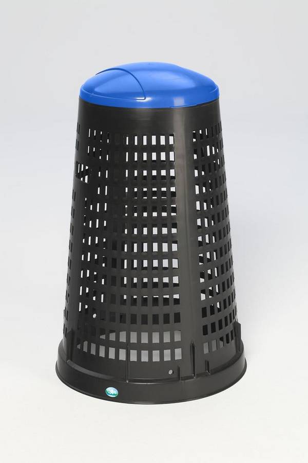 Abfallsackhalter aus Polyethylen (PE), zur Außenaufstellung, 120 Liter Volumen, Deckel blau