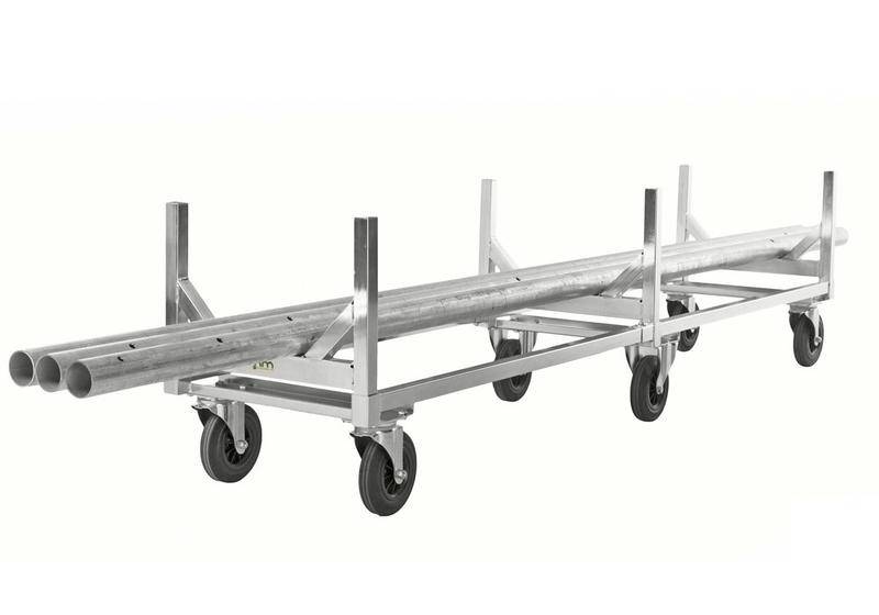 Langgutwagen KM mit Deichsel, verzinkt, TK 800 kg, 2 Bock- und 4 Lenkrollen-2