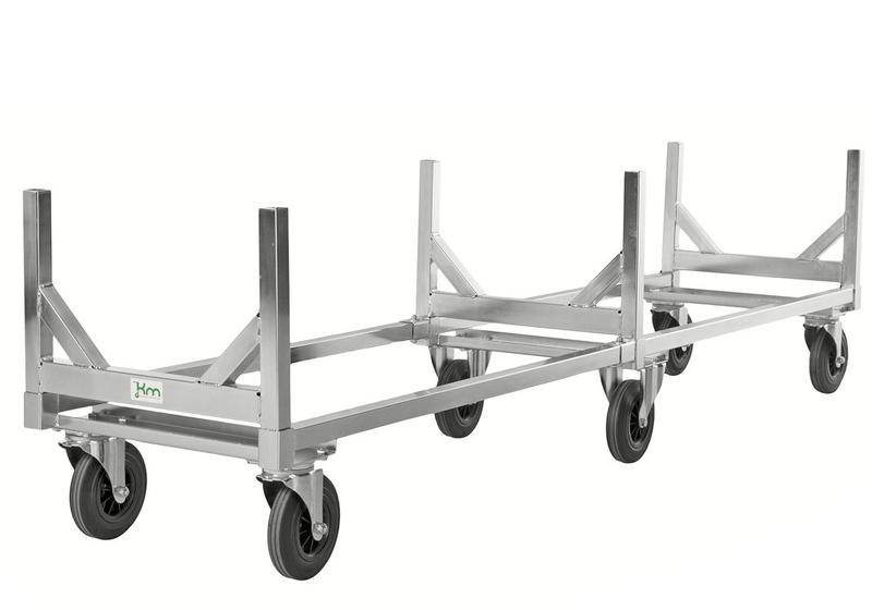 Langgutwagen KM mit Deichsel, verzinkt, TK 800 kg, 2 Bock- und 4 Lenkrollen-3