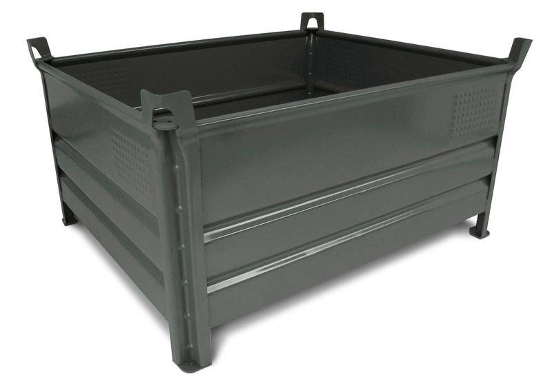 Stapelbehälter SP 1012 Profi aus Stahl, 600 Liter Volumen, grau-0