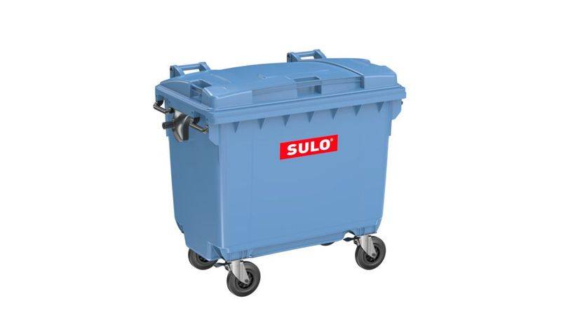 Müllcontainer aus Kunststoff, 660 Liter Volumen, blau
