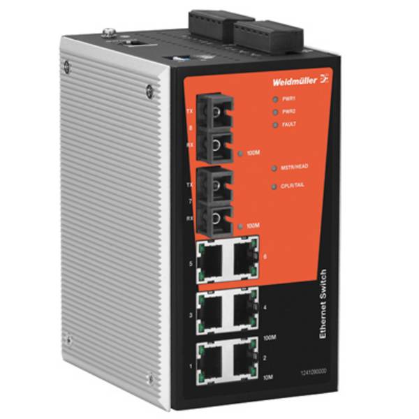 Weidmüller 1241090000 IE-SW-PL08M-6TX-2SCS Industrial Ethernet Switch  100 MBit/s PoE-Funktion