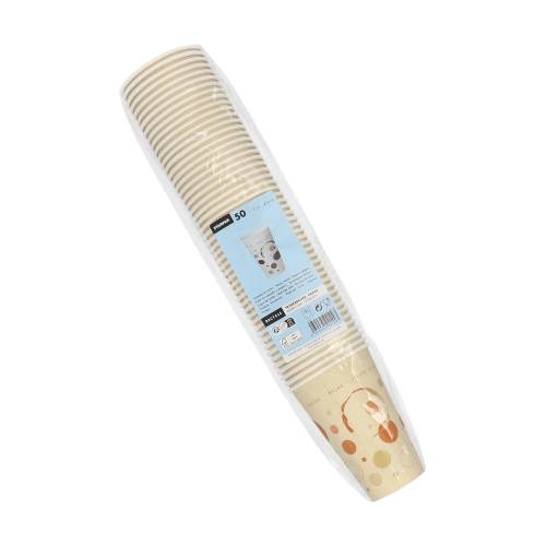 50 Trinkbecher, Pappe "To Go" 0,3 l Ø 8 cm · 11,7 cm "Coffee Rings"-2