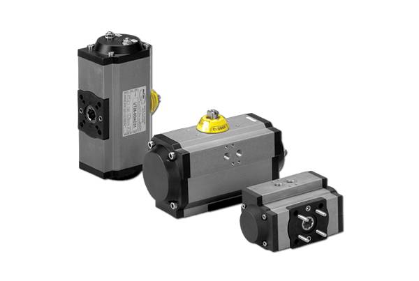 Max-Air Technology UT17-0CBC31L100, Pneumatischer Antrieb mit geflanschtem Aluminiumgehäuse