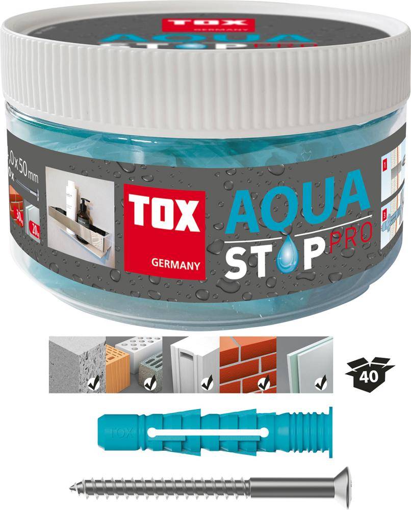 TOX Dübel Aqua Stop Pro 6/38+Schr.in Runddose á40-0