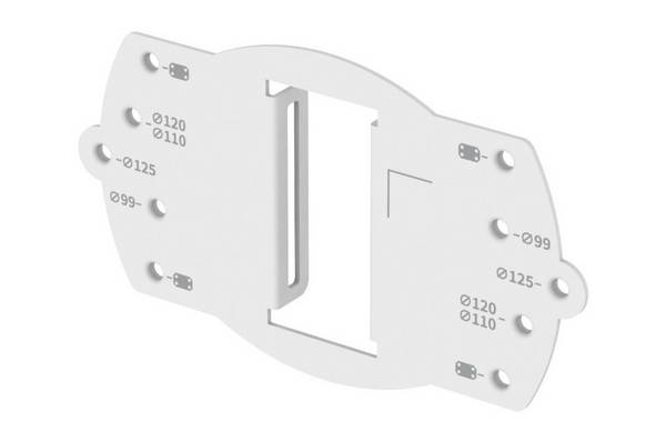 Hanwha Techwin Vision SBD-140PMB Mastadapter Abmessungen 121x70mm Gewicht 100g, RAL9003
