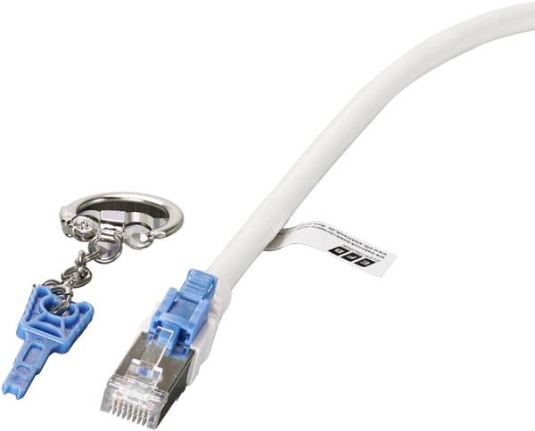 Jetrics network 6-schl1/4ssel Schl1/4ssel blau f1/4r RJ45 Patchkabel Cat.6A S/FTP jetcat6-abschließbar