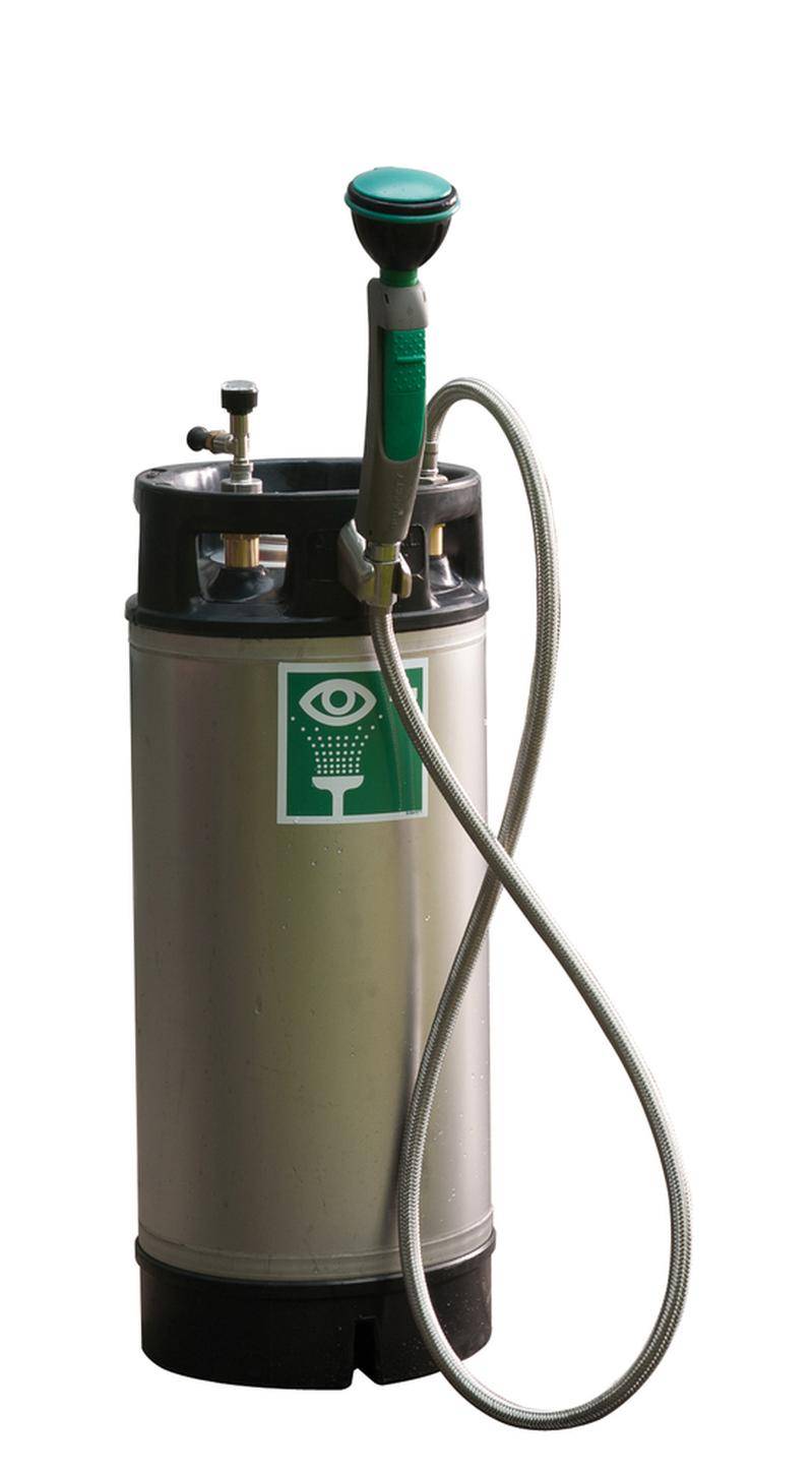 Mobile Tank-Augendusche mit 14 Liter-Edelstahltank, BR 958005-0