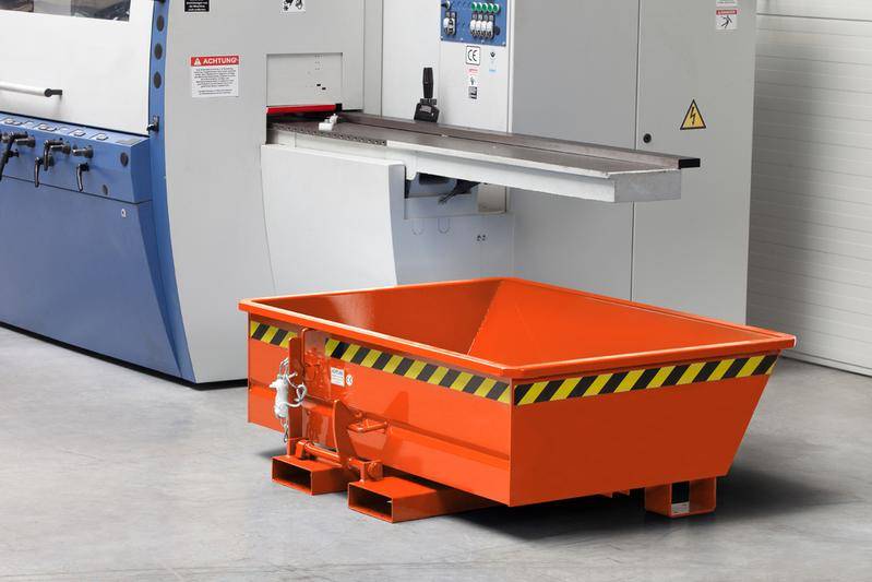 Mini-Kippbehälter aus Stahl, 250 Liter Volumen, orange-1