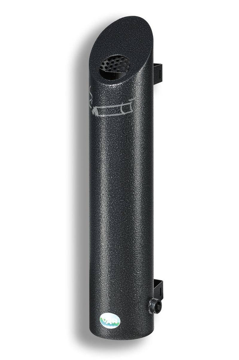Wandascher aus Edelstahl, antik-silber, 2,5 Liter, abschließbar, Abstreifblech, Rohr-/Wandmontage-0