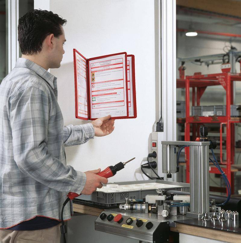 Durable Sichttafelsystem, Vario®Wall 5, zur Wandanwendung, Komplettset, rot-2