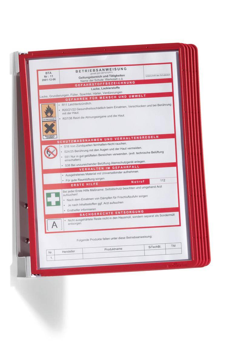 Durable Sichttafelsystem, Vario®Wall 5, zur Wandanwendung, Komplettset, rot-3