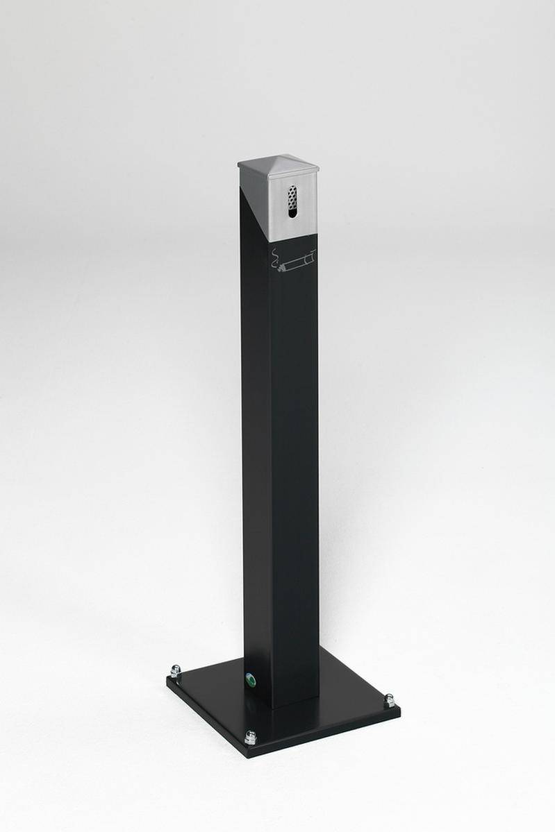 Ascher-Standsäule aus Stahl, rot, abschließbar, Innenbehälter und Bodenplatte-0