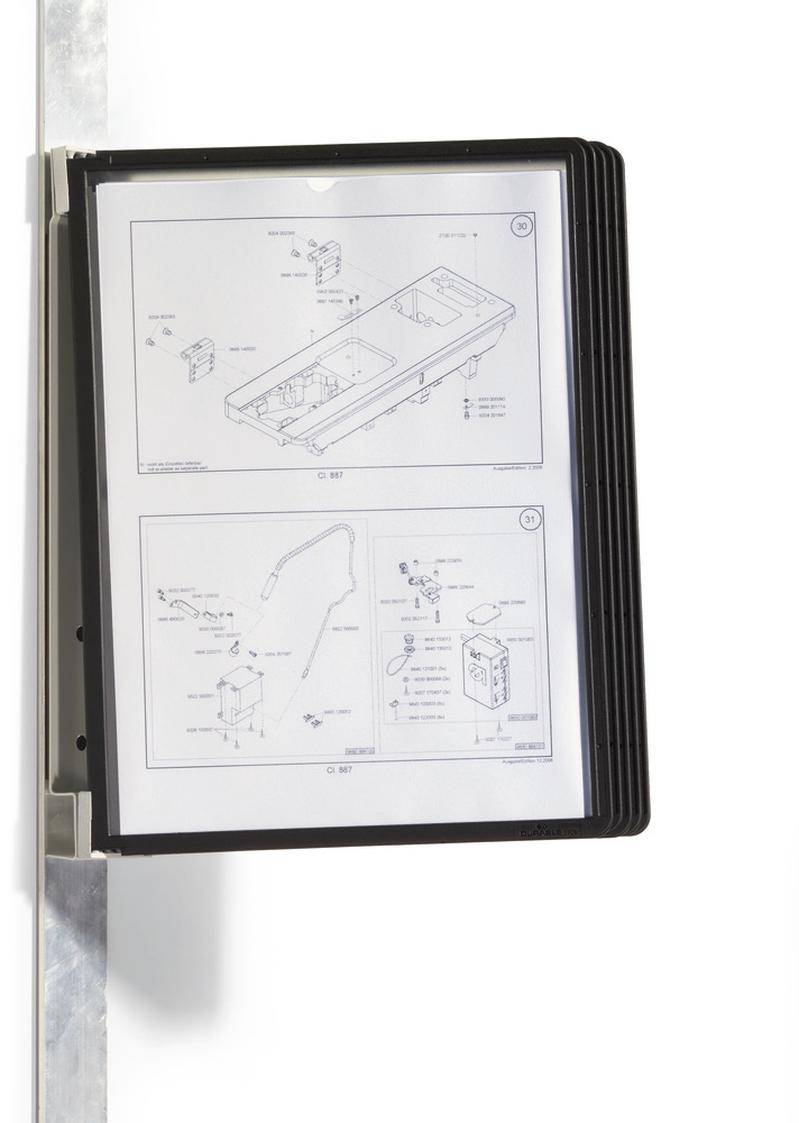Durable Sichttafelsystem, Vario®Magnetic Wall 5, zur Wandanwendung, Komplettset, schwarz-3