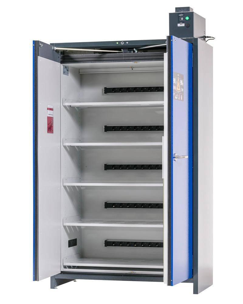 asecos Lithium-Ionen Akku-Ladeschrank, SmartStore-Pro, 5 Fachböden, B 1200 mm-3