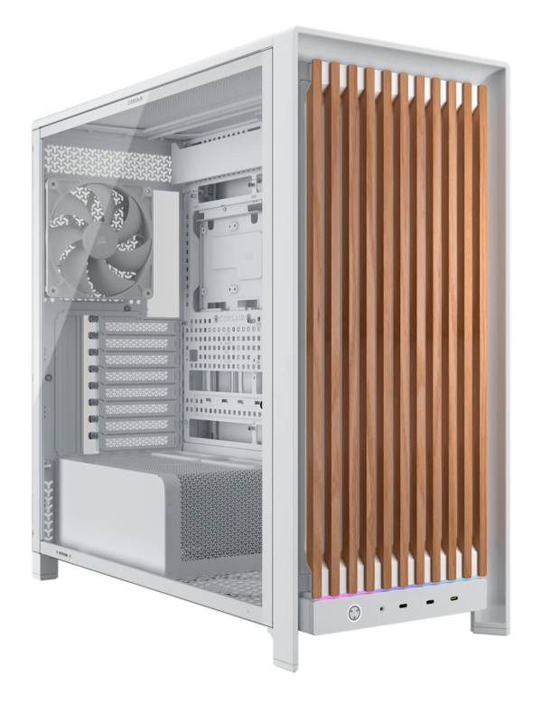Corsair FRAME 5000D WOOD RS, Midi Tower, PC, Walnuss, Weiß, ATX, EATX, micro ATX, Mini-ITX, Kunststoff, Stahl, Gehärtete