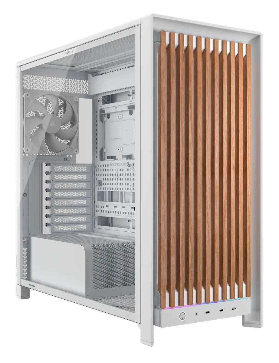 Corsair FRAME 5000D WOOD RS, Midi Tower, PC, Walnuss, Weiß, ATX, EATX, micro ATX, Mini-ITX, Kunststoff, Stahl, Gehärtete-0