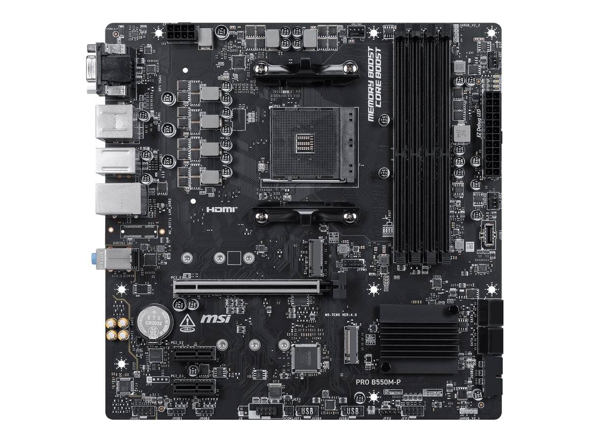 MSI PRO B550M-P Motherboard micro ATX Socket AM4 AMD B550 Chipsatz USB 3.2 Gen 1 USB-C 1 Gigabit LAN Onboard-Grafik-0
