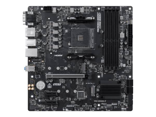 MSI PRO B550M-P - Motherboard - micro ATX - Socket AM4 - AMD B550 Chipsatz - USB 3.2 Gen 1, USB-C 3.2 Gen 1 - Gigabit LA