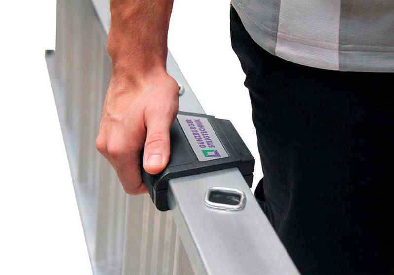Stufenstehleiter aus Aluminium, beidseitig begehbar, mit ergo-pad® Griffzone, 2 x 4 Stufen-1