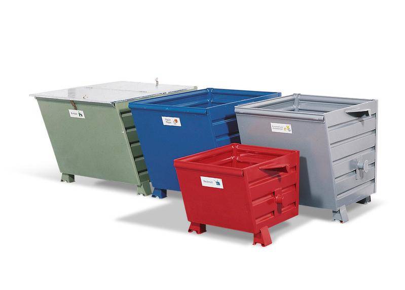 Schüttgutbehälter aus Stahl, stapelbar, 540 Liter Volumen, grau-0