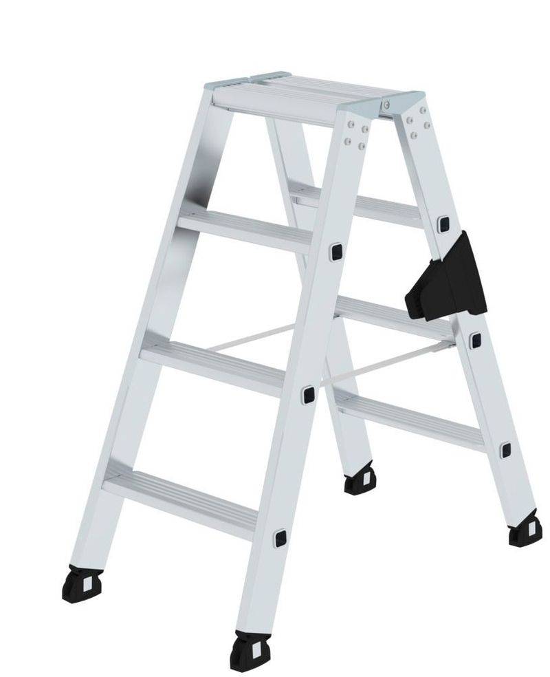 Stufenstehleiter aus Aluminium, beidseitig begehbar, mit ergo-pad® Griffzone, 2 x 4 Stufen-0