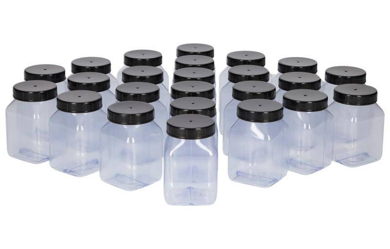 Weithalsflaschen aus PVC, eckig, natur-transparent, 200 ml, 24 Stück-0