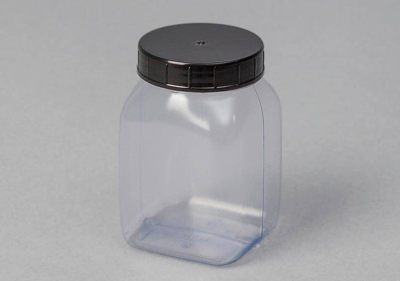 Weithalsflaschen aus PVC, eckig, natur-transparent, 200 ml, 24 Stück-2