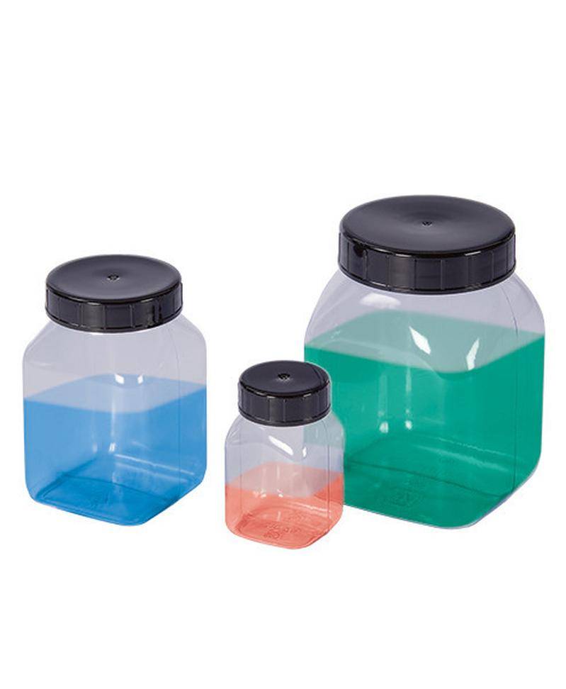 Weithalsflaschen aus PVC, eckig, natur-transparent, 2000 ml, 6 Stück-1