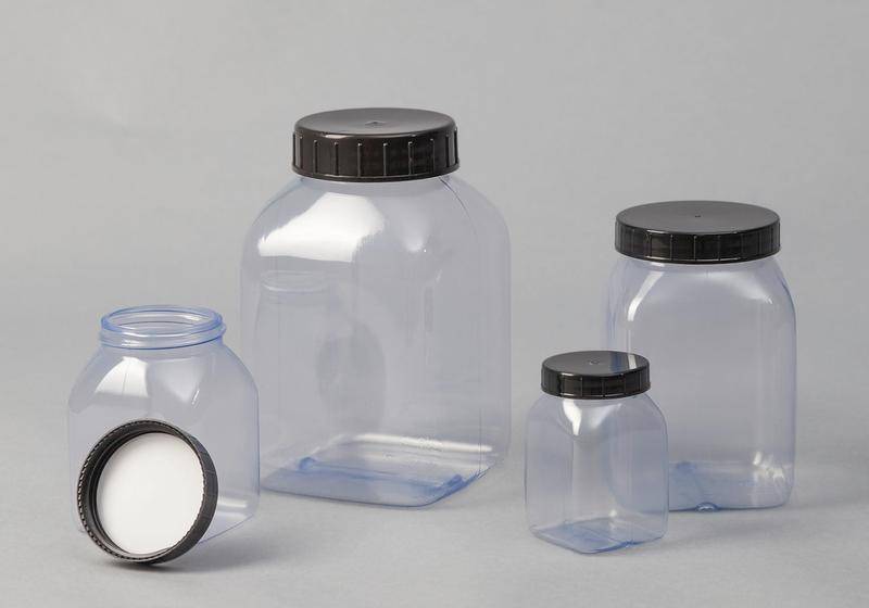 Weithalsflaschen aus PVC, eckig, natur-transparent, 2000 ml, 6 Stück-2