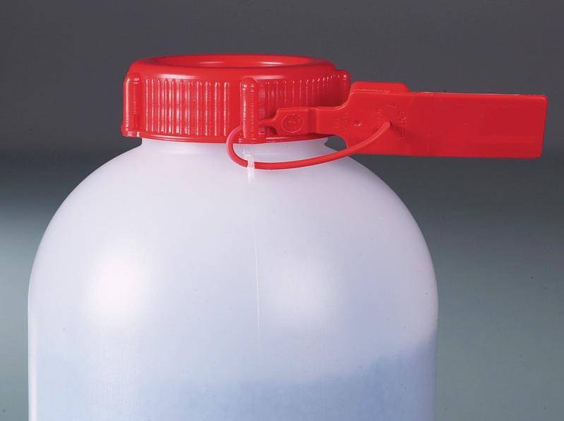 Weithalsflasche aus HDPE, plombierbar für erhöhte Sicherheit, 2000 ml, VE = 24 Stück-1