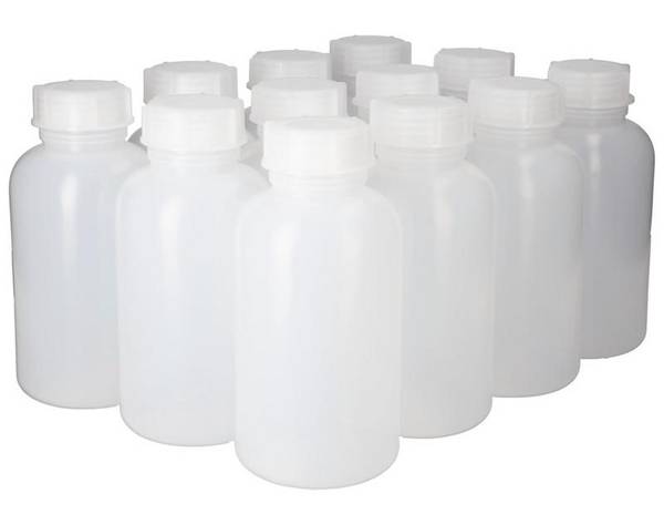 Weithalsflaschen aus LDPE, rund, natur-transparent, 2000 ml, 12 Stück
