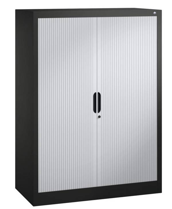 C+P Rollladenschrank Omnispace, als Sideboard, 1000 x 420 x 1345 mm, schwarzgrau/lichtgrau