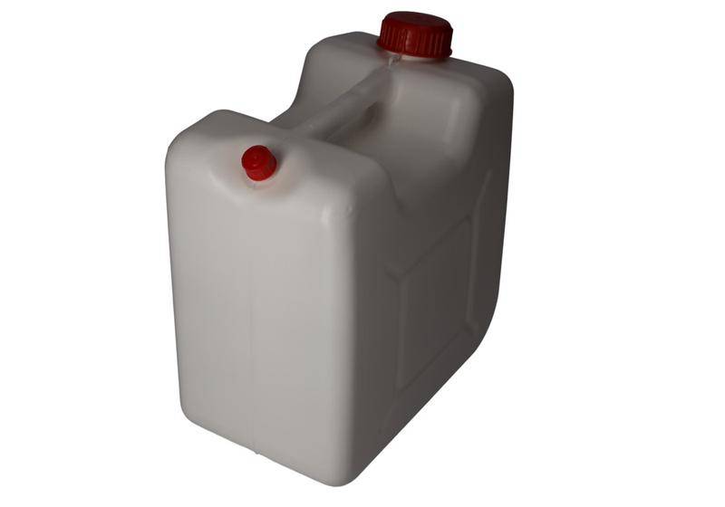 Entsorgungskanister aus PE-HD, mit Einfüllöffnung und Entlüftungsverschraubung, 10 Liter, weiß-2