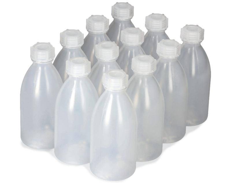 Enghalsflaschen aus LDPE, mit Schraubverschluss, 250 ml, 12 Stück-2