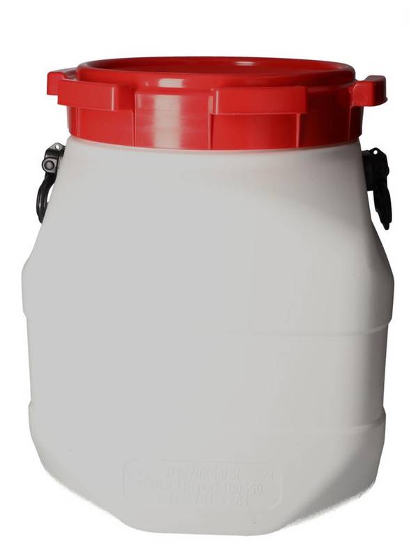 Weithalsfass aus Polyethylen (PE), quadratisch, 50 Liter