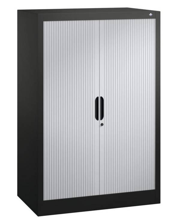 C+P Rollladenschrank Omnispace, als Sideboard, 800 x 420 x 1230 mm, schwarzgrau/lichtgrau