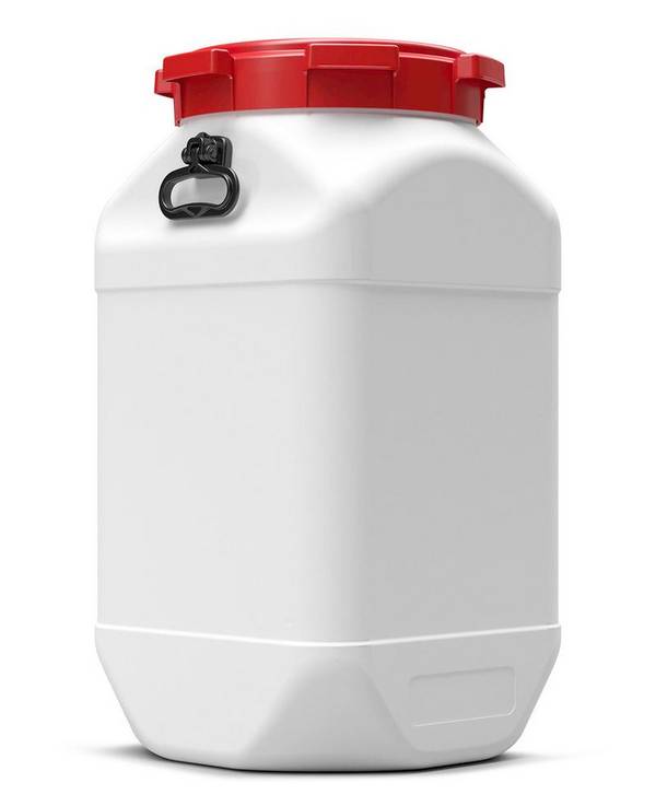 Weithalsfass aus Polyethylen (PE), quadratisch, 80 Liter
