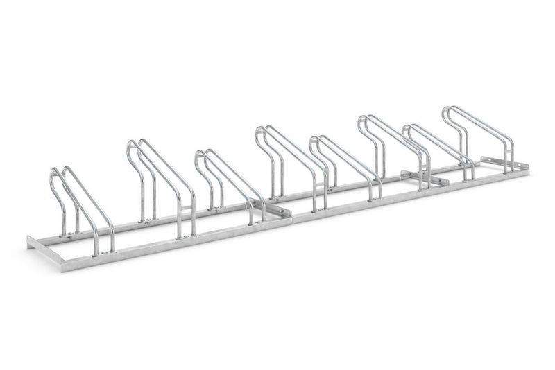 Fahrrad-Bügelparker 2058 BF, für breitere Fahrräder, B 3000 mm, Freiaufstellung, 8 Stellplätze-0