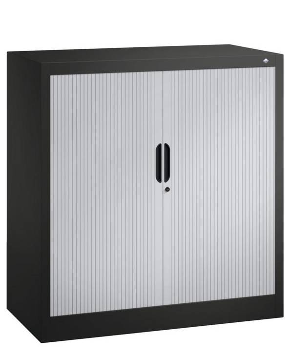 C+P Rollladenschrank Omnispace, als Sideboard, 1000 x 420 x 1030 mm, schwarzgrau/lichtgrau