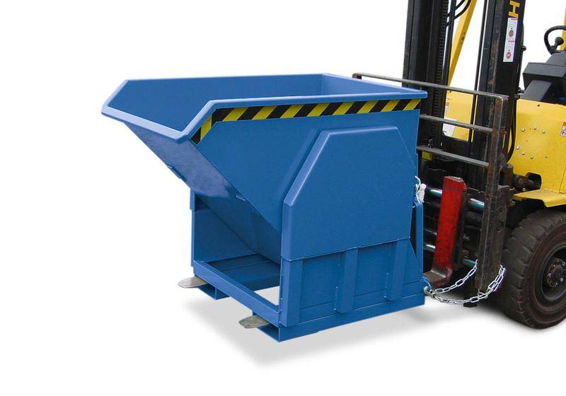 Schwerlast-Kippbehälter aus Stahl, 1200 Liter Volumen, blau-0