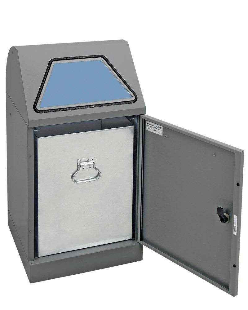 Feuerhemmender Wertstoffsammler, Hand-Bedienung, verz. Innenbehälter, 45 Liter Volumen, grau/grau-0