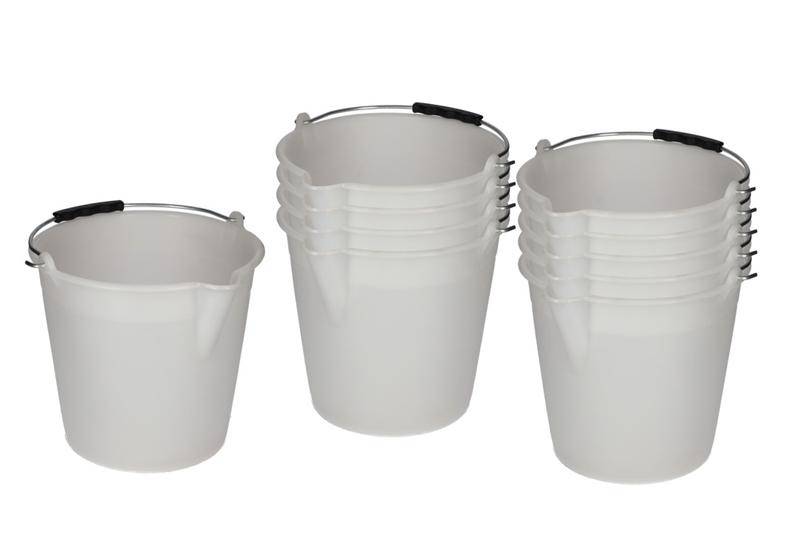 Industrie-Eimer aus Polyethylen, 9 Liter, weiß, VE = 10 Stück-0