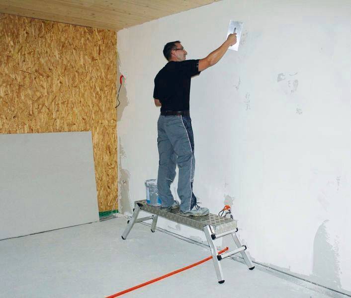 Arbeitsplattform aus Aluminium, mit Klappfüßen, Plattformhöhe ca. 0,50 m-0