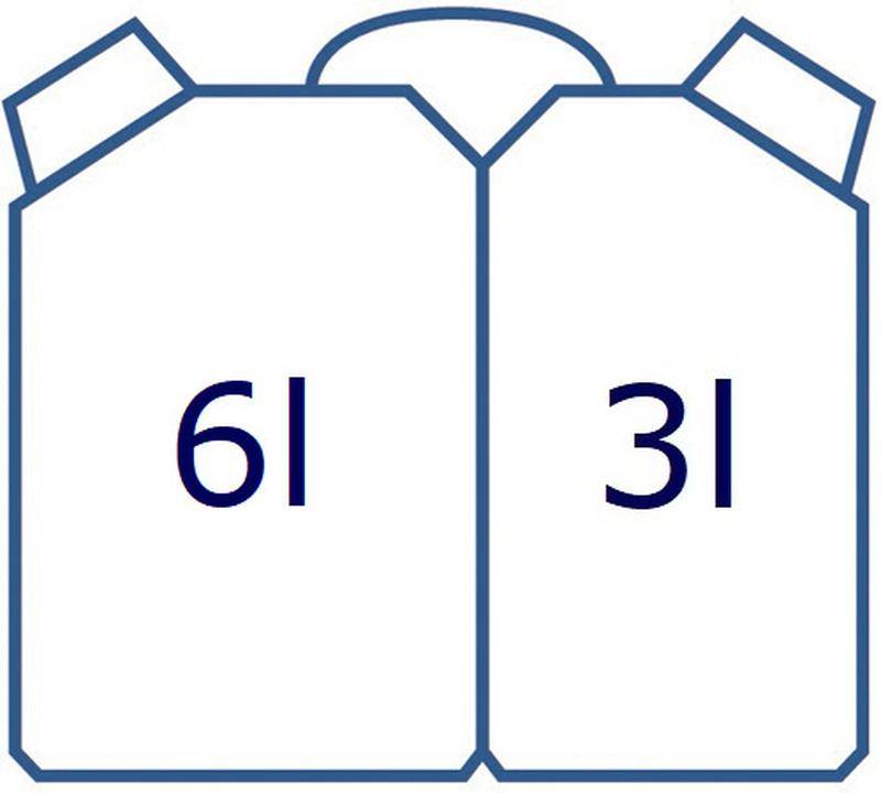 Doppelkanister für Kraftstoff, integrierter Ölbehälter, 6 + 3 l, rot, mit UN-Zulassung, VE = 4 Stück-4