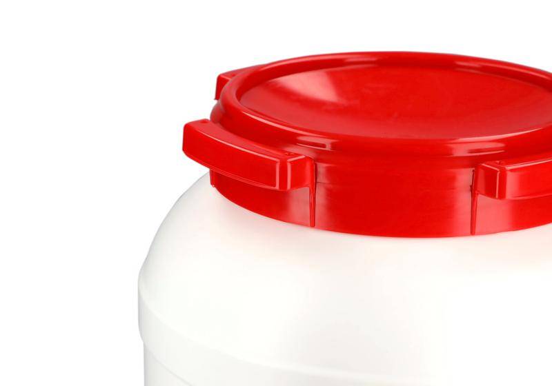 Weithalsfass WH 26, aus Polyethylen (PE), 26 Liter Volumen, weiß/rot-4